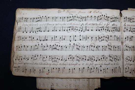 A leather music album, autograph album, spectacles and pen, etc.